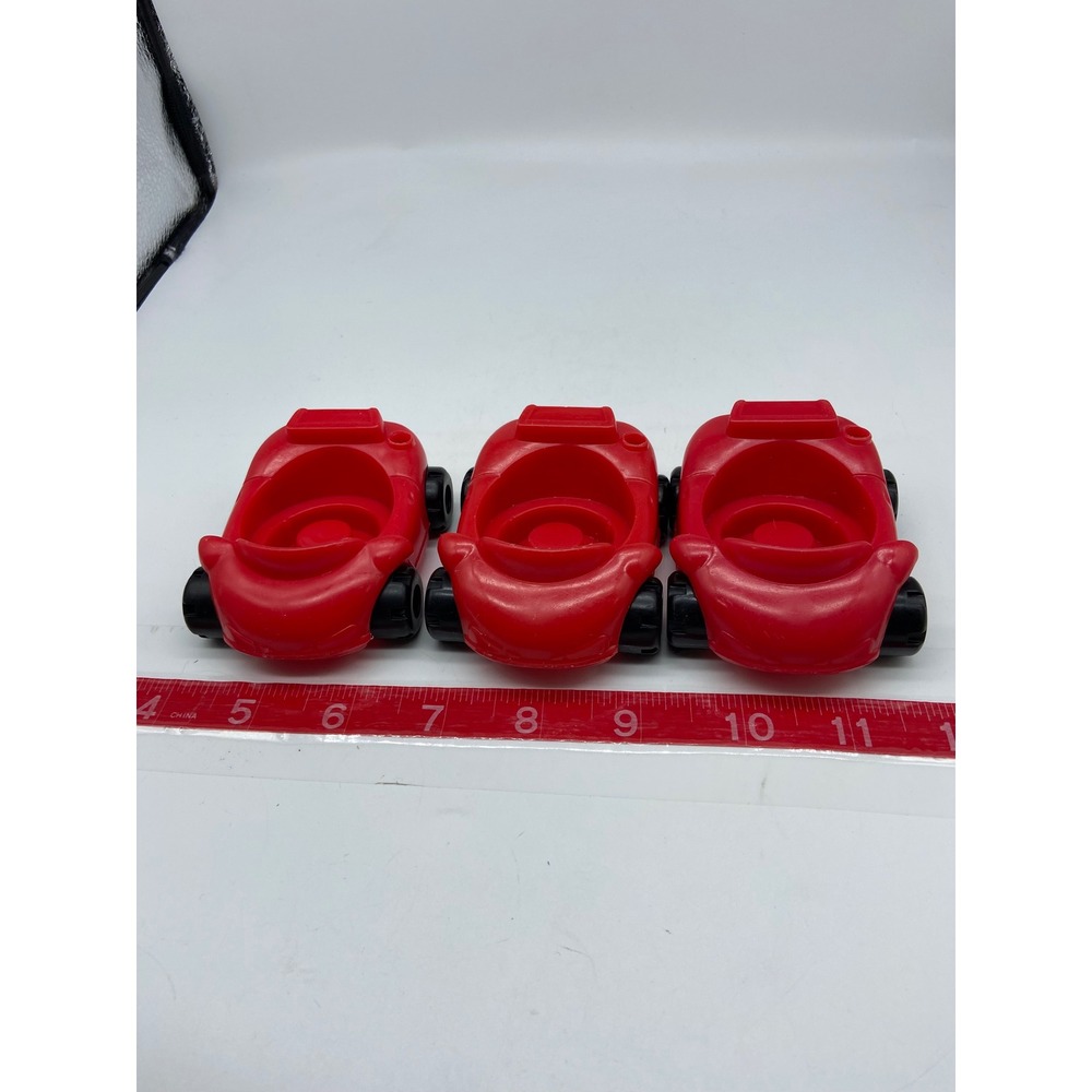 Fisher Price Little People Red Race Cars Set of 3 Vintage 1995 Plastic Vehicles